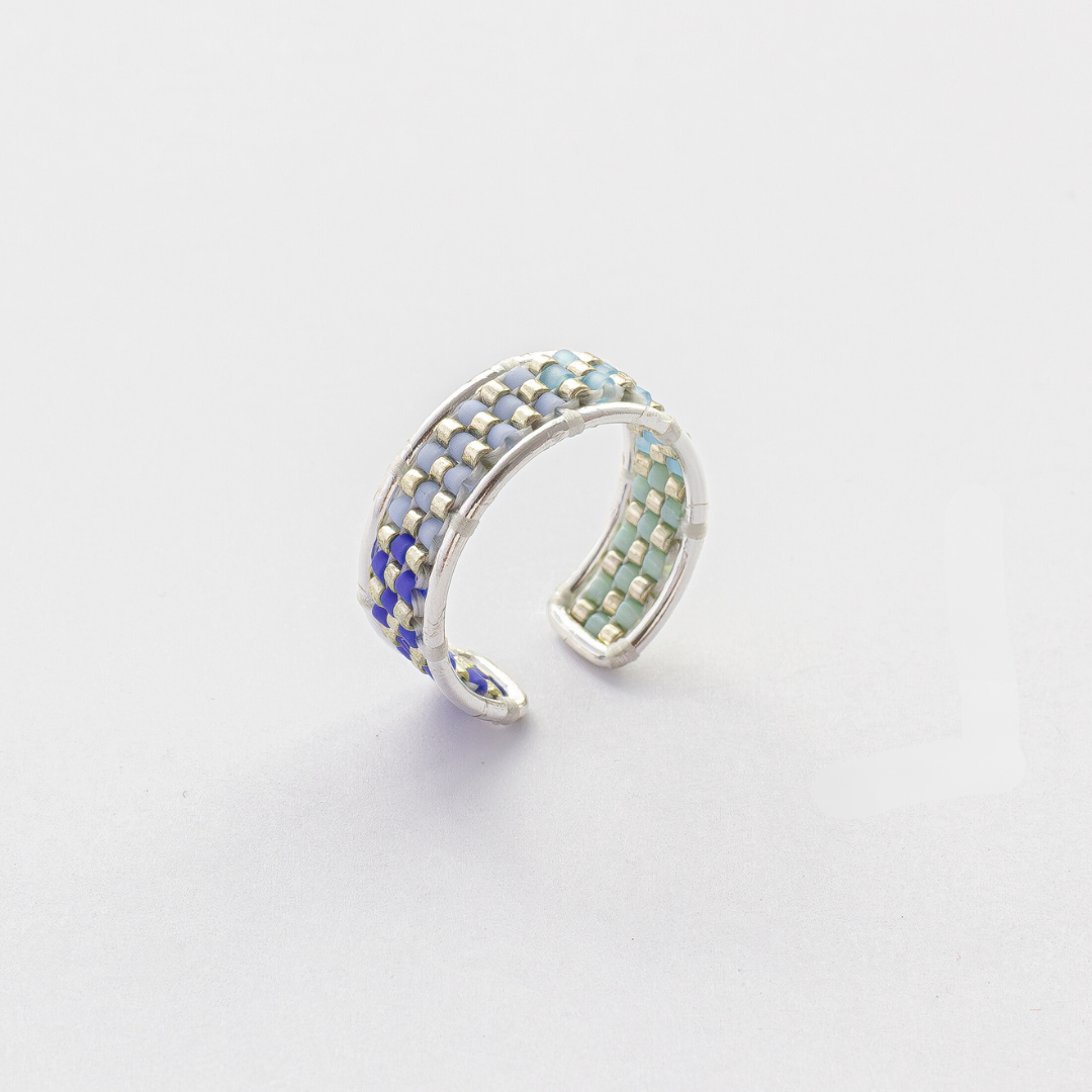 Bead silver ring