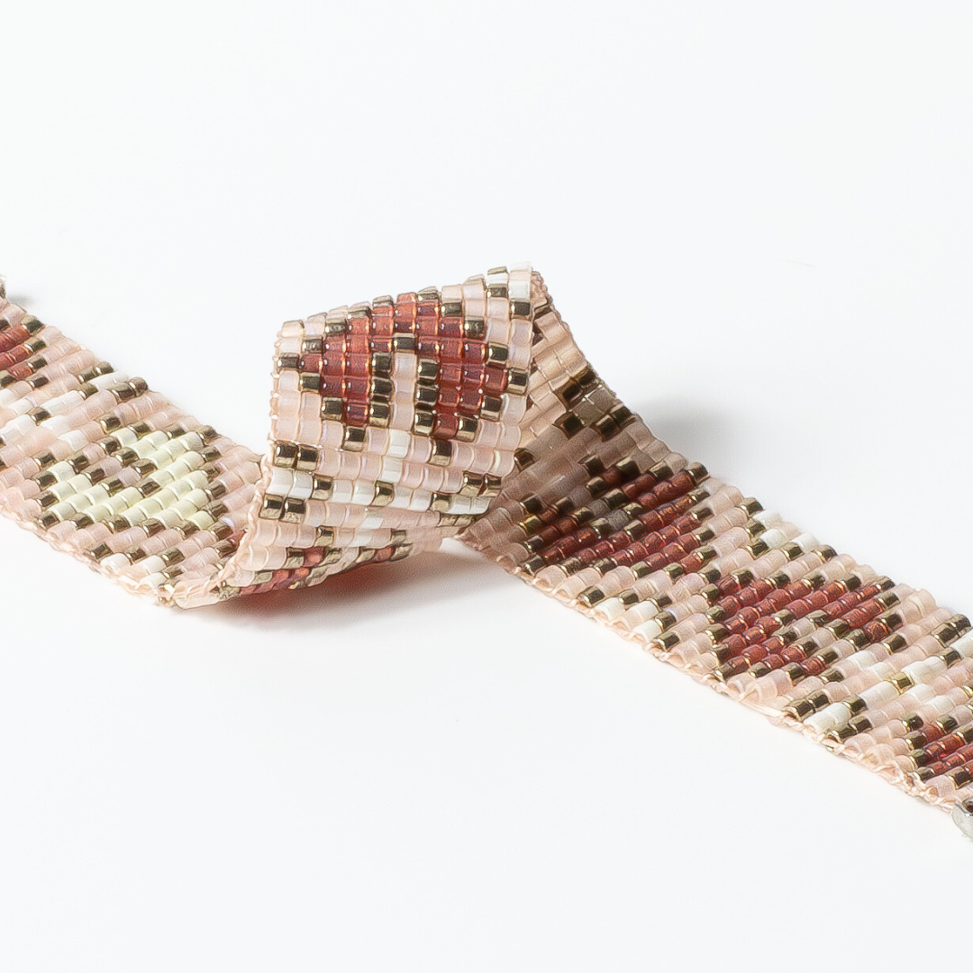 Hearts in Magenta - Bracelet with Palestinian Tatreez Pattern