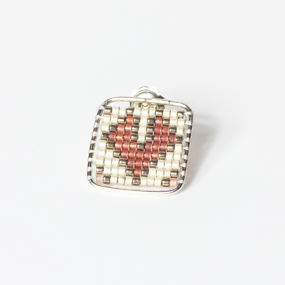 Hearts in Magenta - Sterling Silver Stud Earrings
