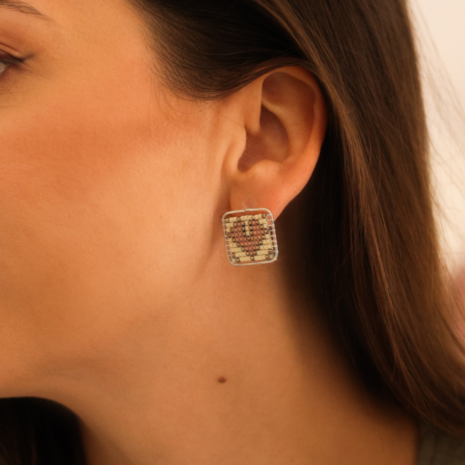 Hearts of Samiyyeh - Sterling Silver Stud Earrings