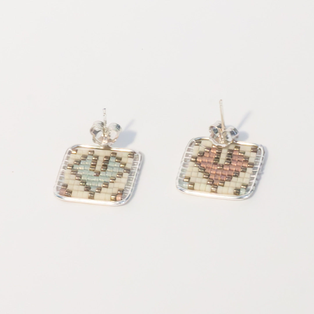 Hearts of Samiyyeh - Sterling Silver Stud Earrings