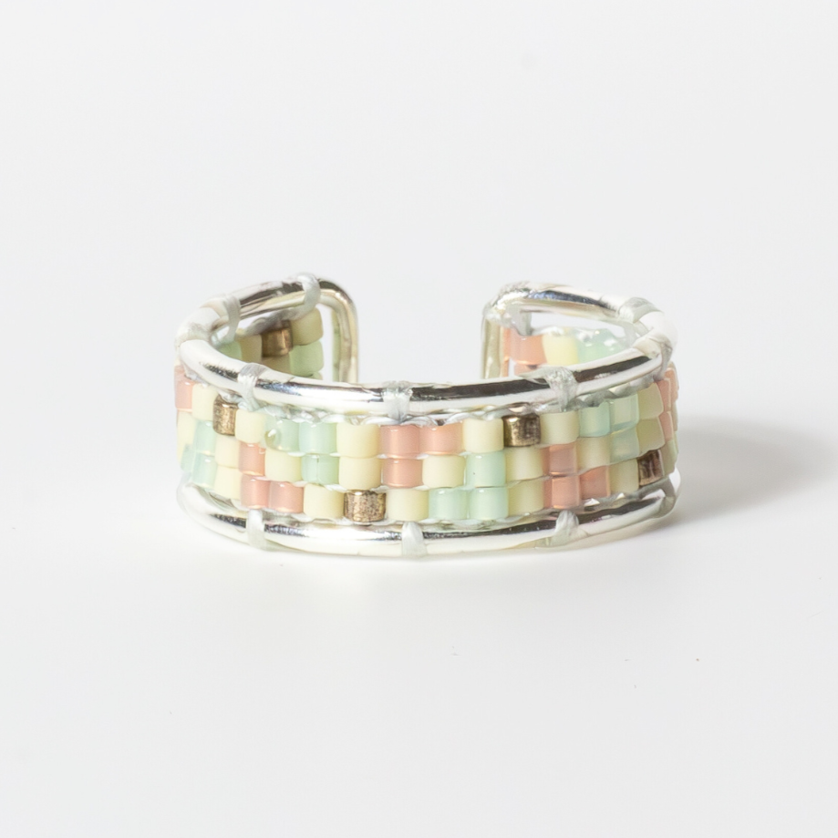 Al Ramleh of Samiyyeh - Ring with Palestinian Tatreez Pattern