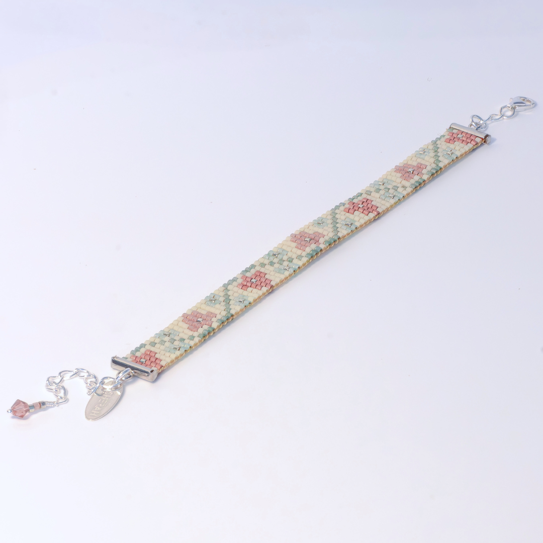 Flower Buds of Samiyyeh - Bracelet with Palestinian Tatreez Pattern