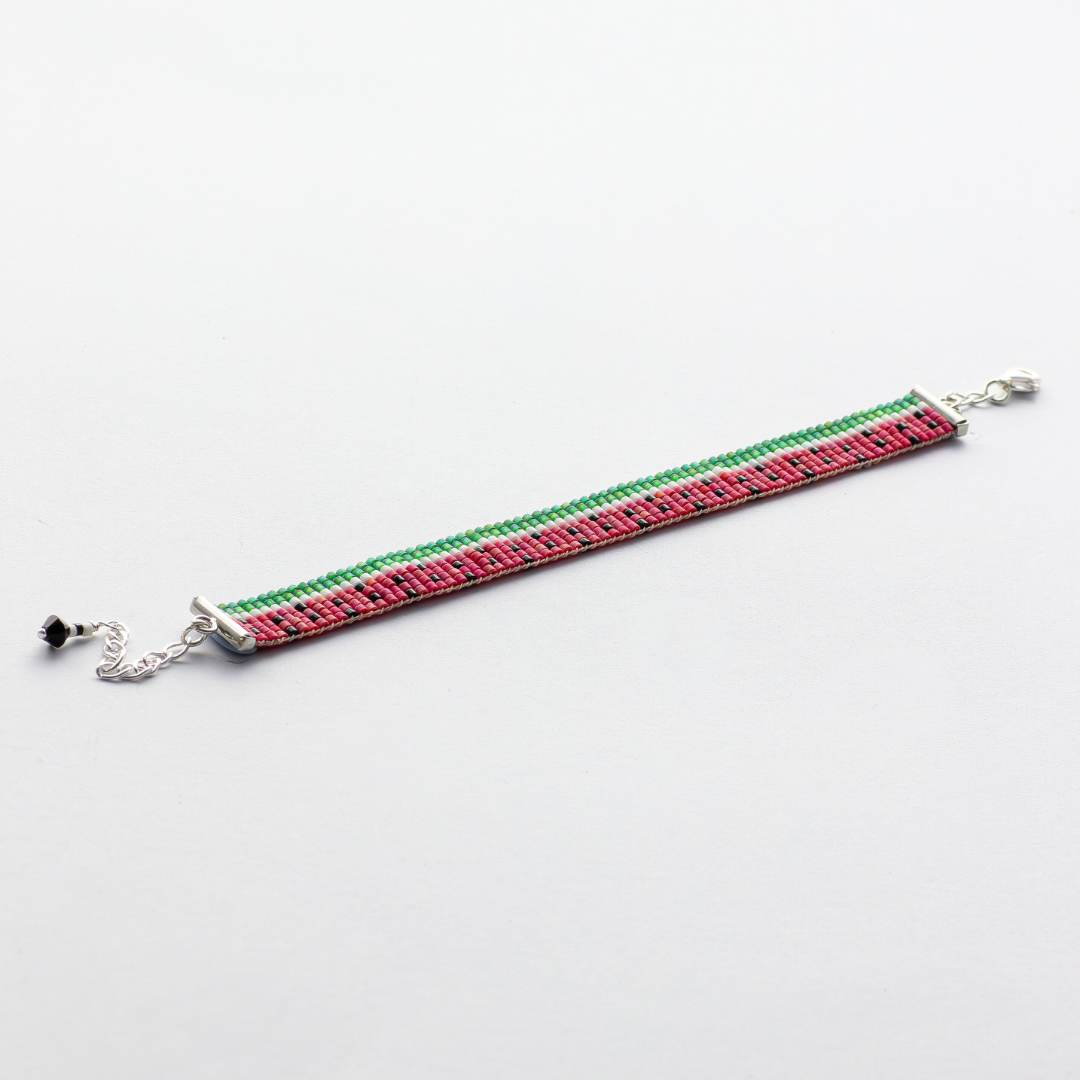 Watermelon bracelet showcasing a symbol of Palestinian resistance