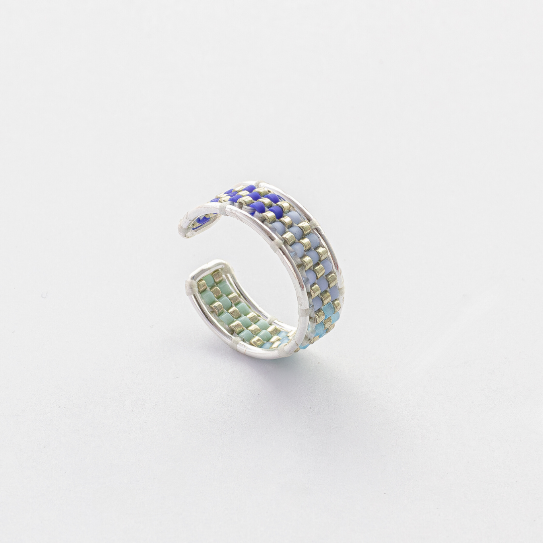 Bead silver ring 