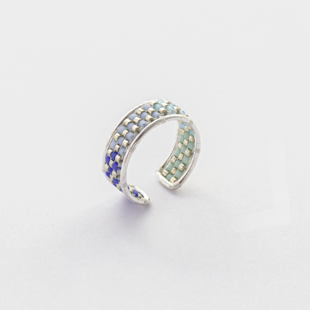 Bead silver ring 