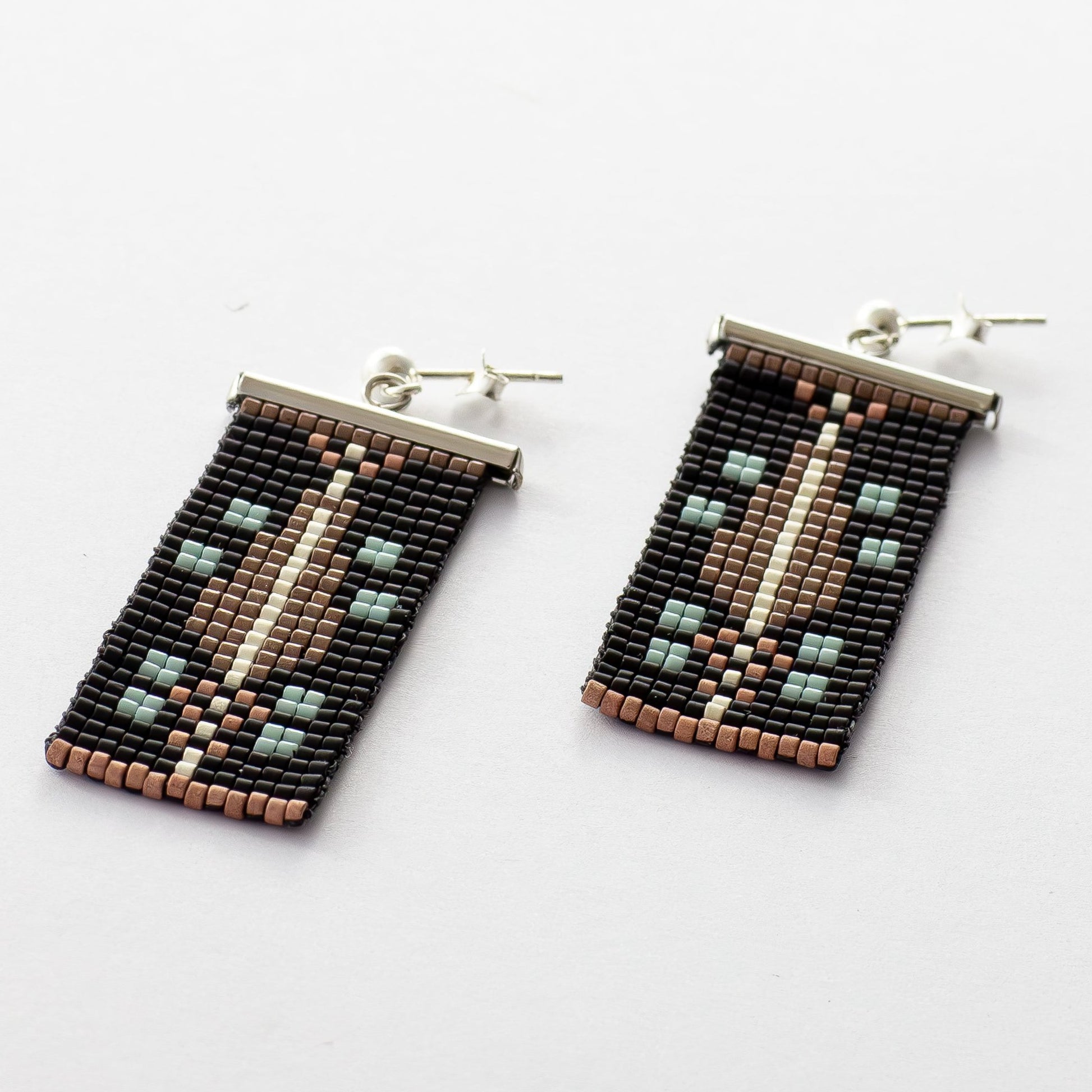 Cypress Earrings in Rose Blush - Stunning statement piece showcasing Palestinian Tatreez craftsmanship