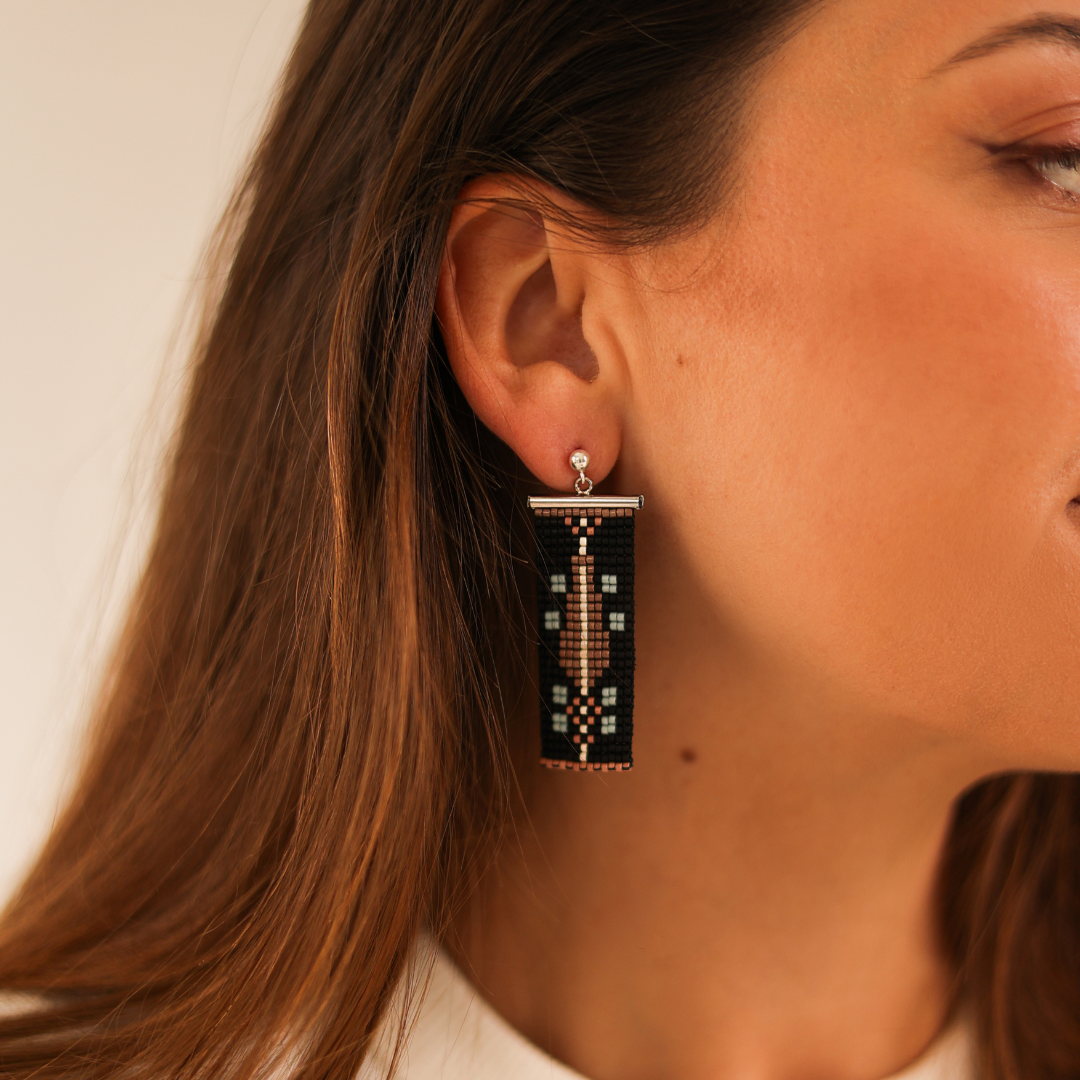 Cypress Earrings in Rose Blush- Handmade Beaded Jewellery