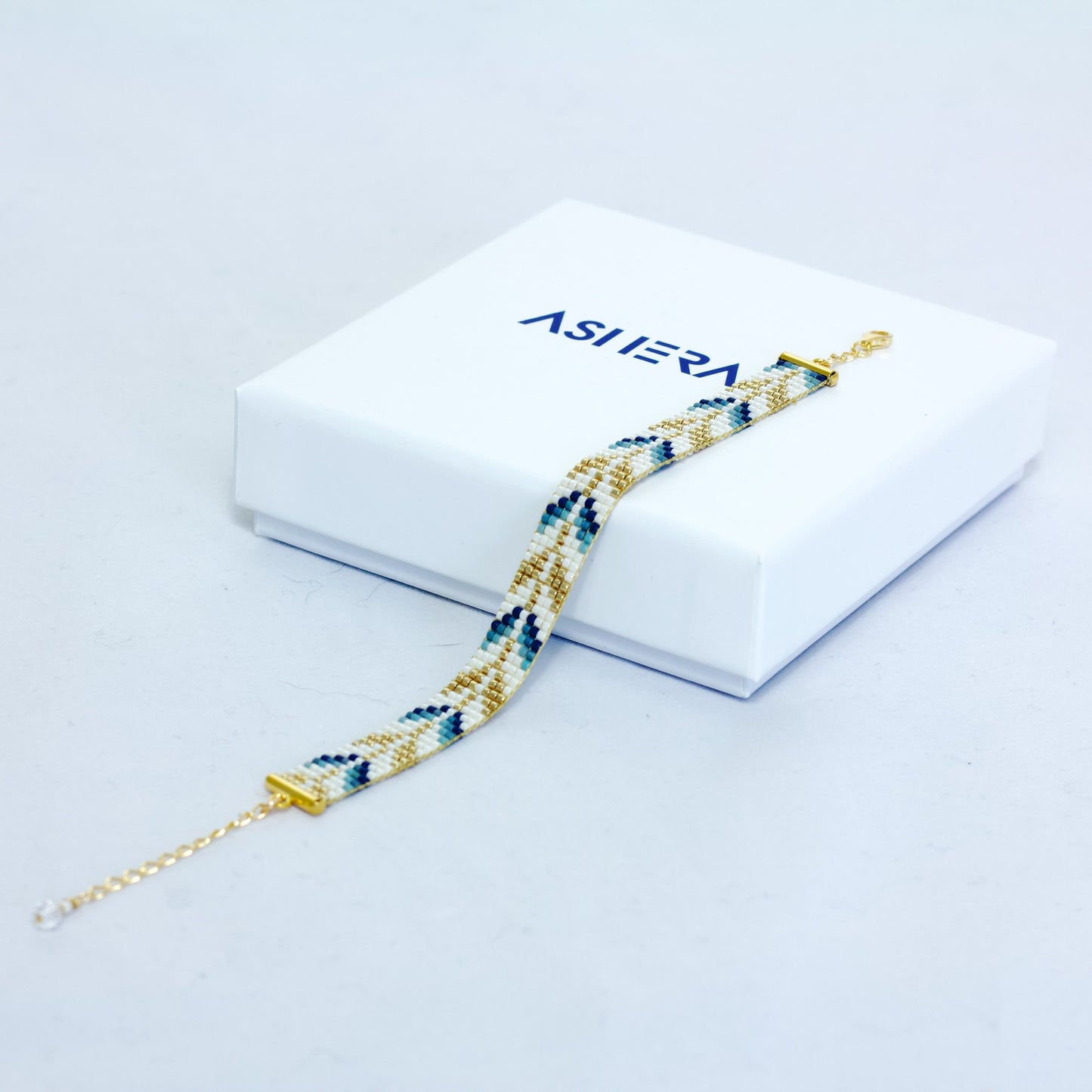 Handmade Bead Bracelet - The Trees, in Navy Blue