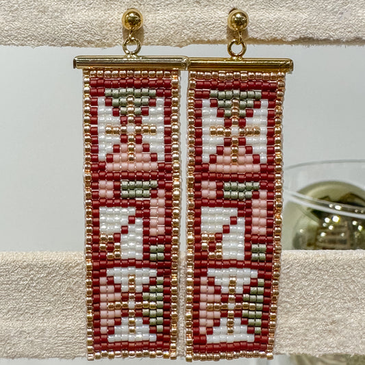 Cross and Palm Christmas Earrings