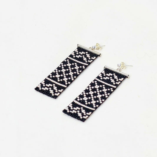 Keffiyeh Earring in Black with Pattern from Kuffiyeh