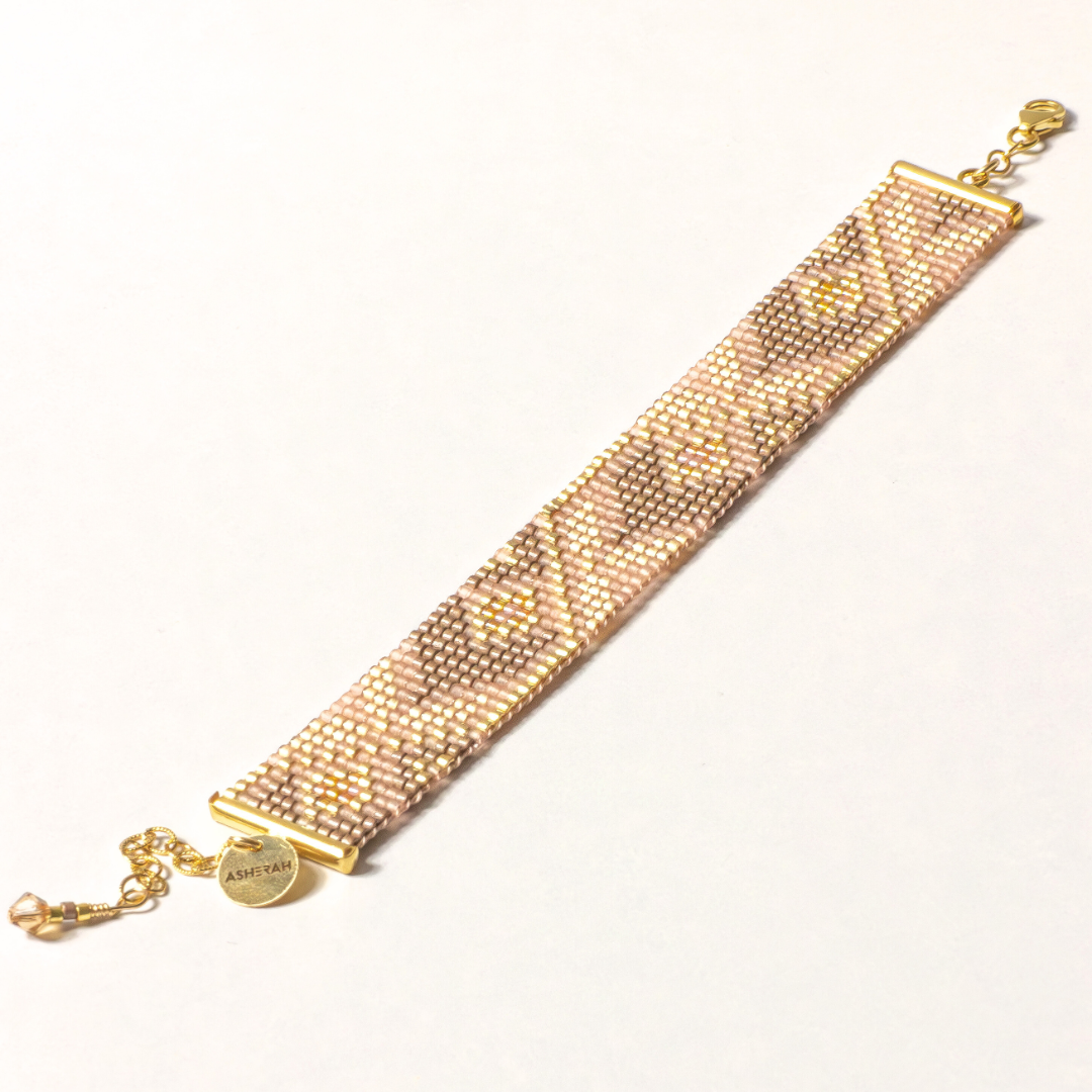 Palestinian Jewellery Handwoven Bracelet with Tatreez Pattern