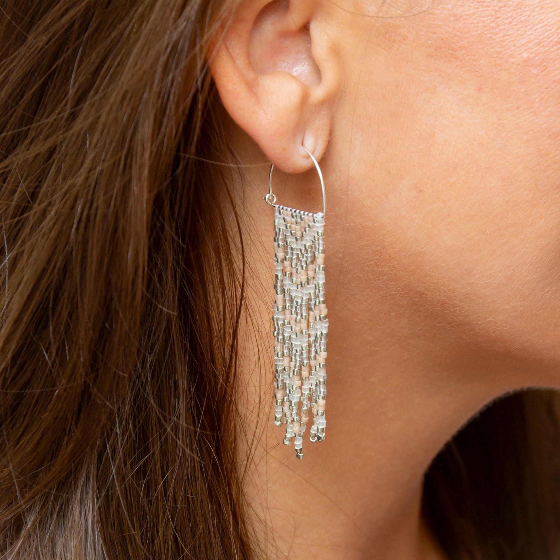 "Palestinian Embroidery Fringe Beaded Earrings"