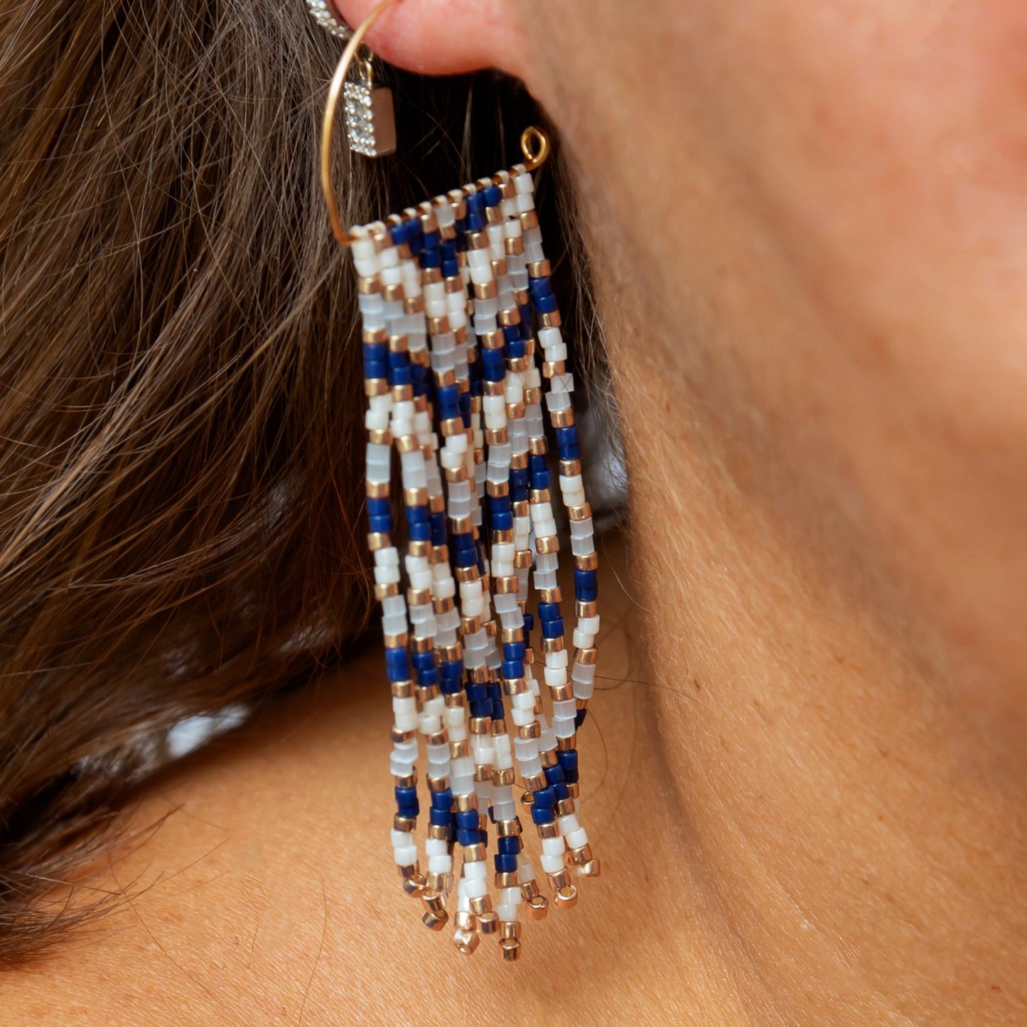 "Palestinian Fringe Earring Beaded"