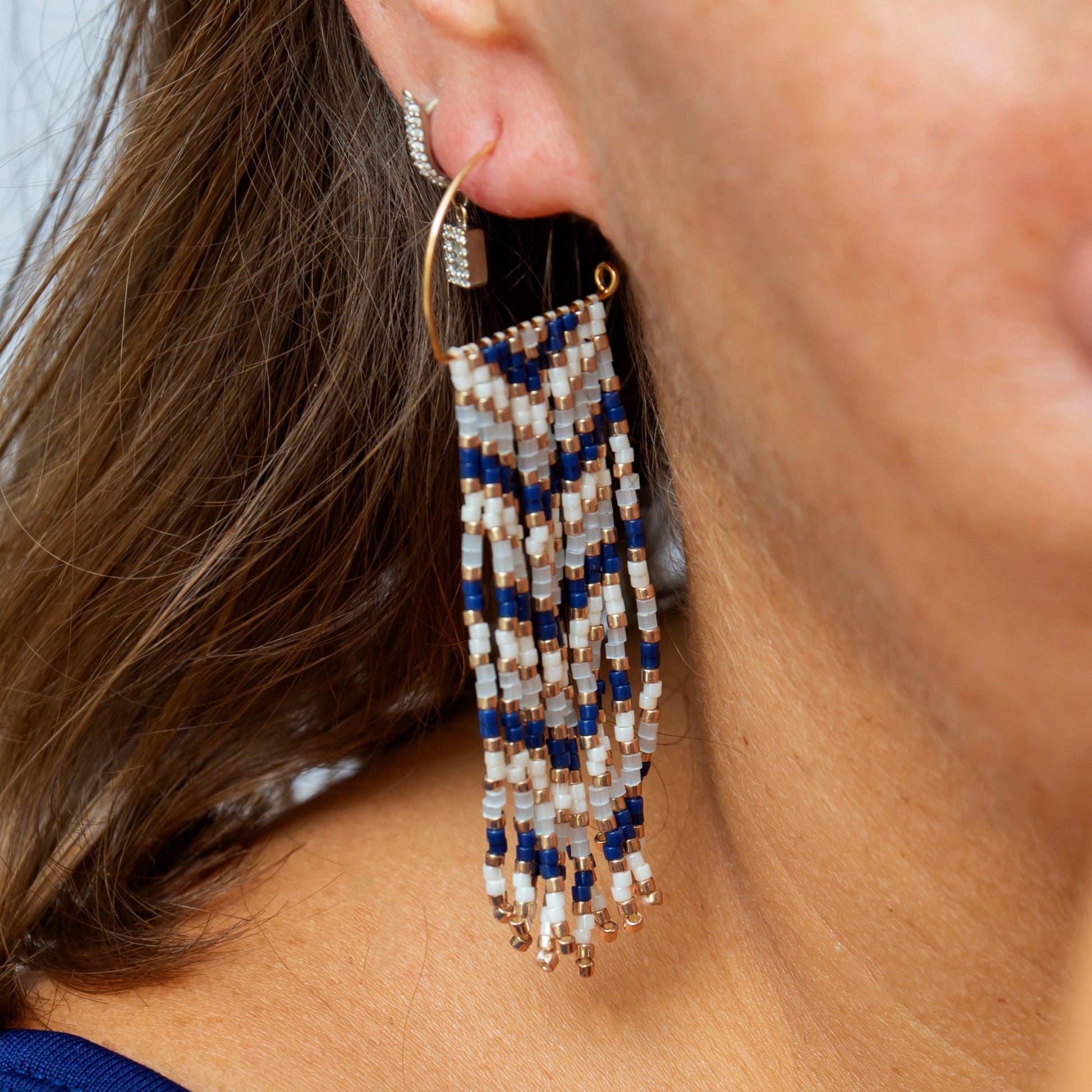 "Palestinian Fringe Earring Beaded"