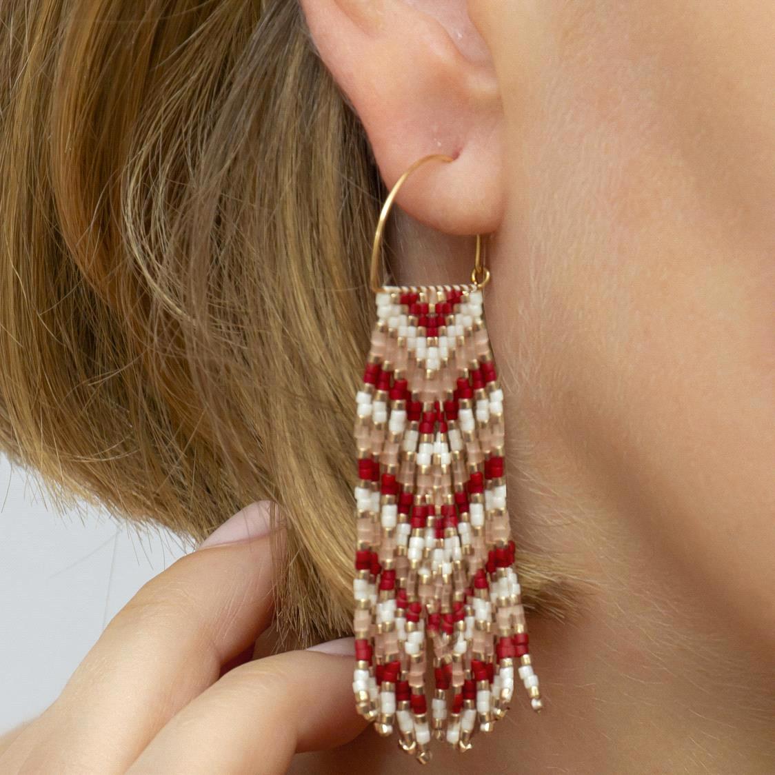 "Palestinian Fringe Earring Beaded"