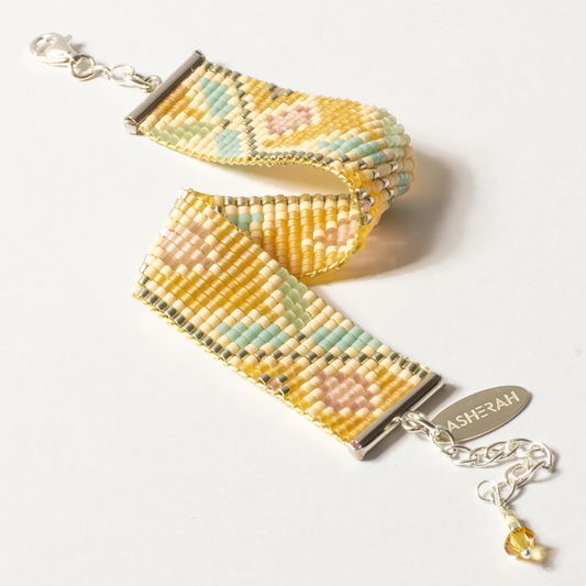 Tatreez Pattern Bracelet on a white background