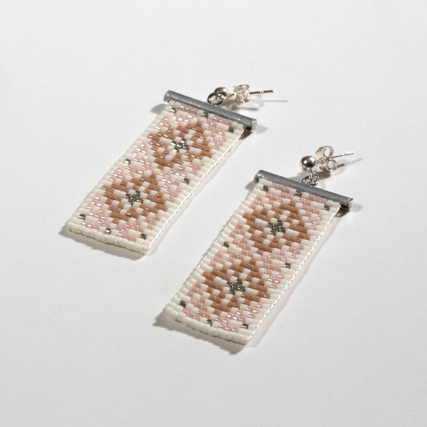 Ramallah Beige Earrings White Background