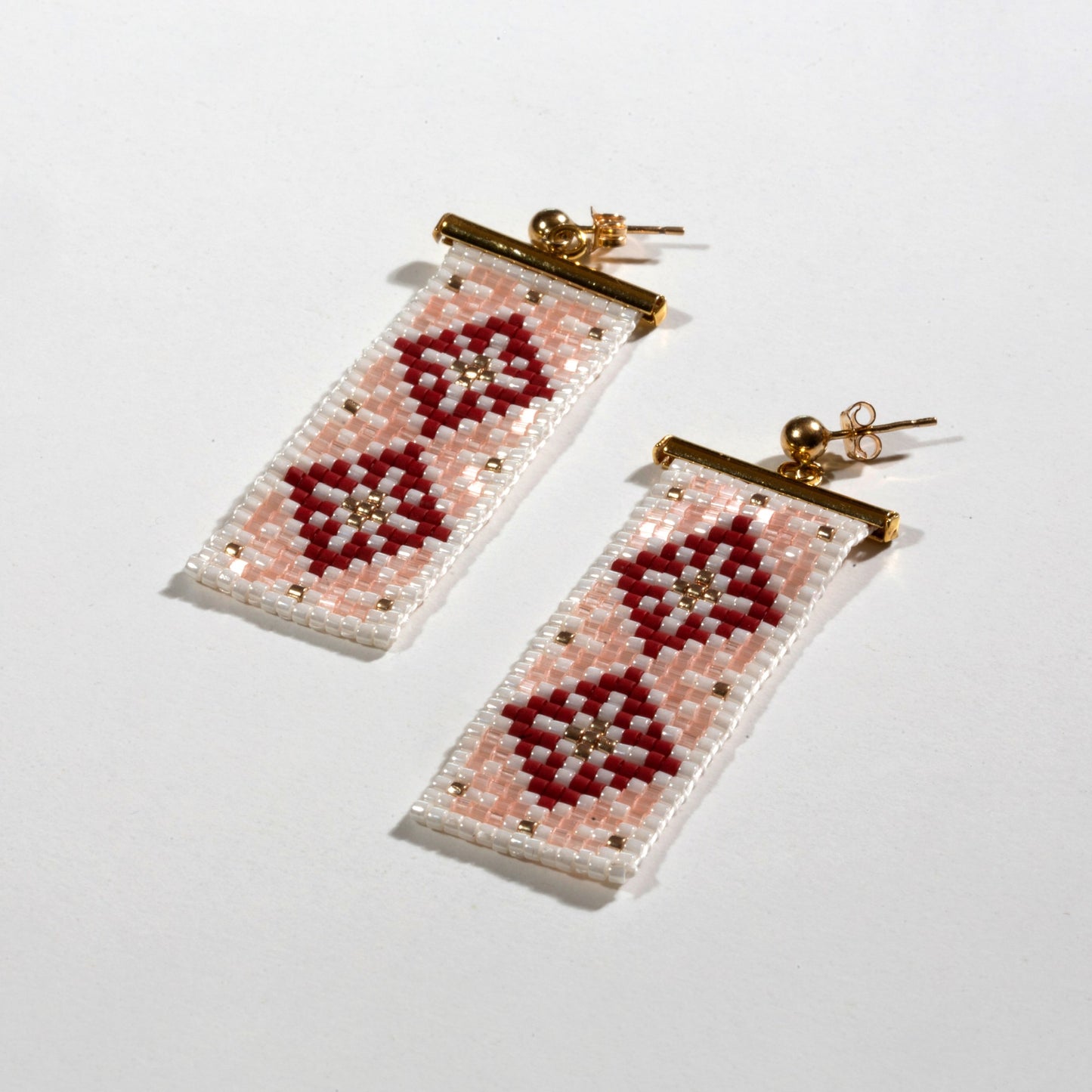 Ramallah Red Earrings White Background