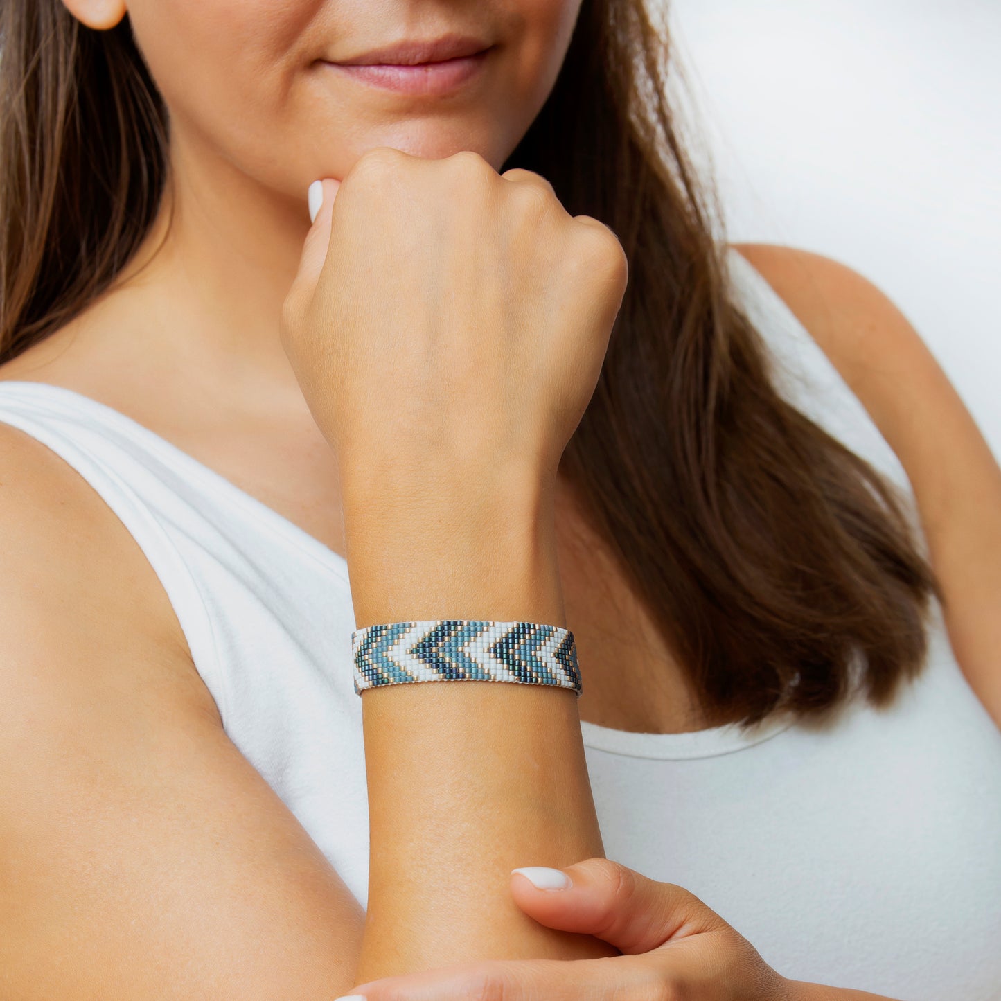 "Palestinian Cross-Stitch Beaded Bracelet"