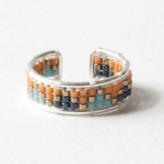 sterling silver ring palestinian jewellery on a white background