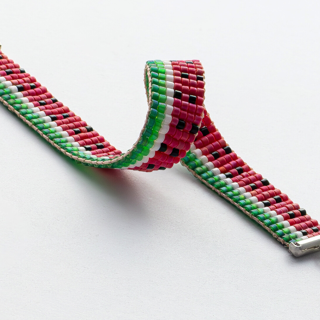 Watermelon bracelet showcasing a symbol of Palestinian resistance